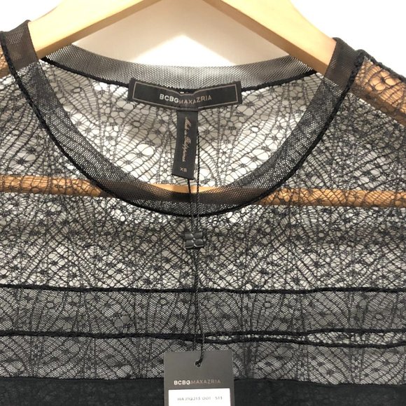 COPY - *BRAND NEW* BCBGMaxAzria (Lexi) Mesh Lace High Low Sheer Top - Size XS - Picture 4 of 8